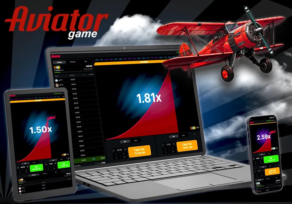 Jogabilidade do Aviator: avião a descolar e multiplicador a crescer